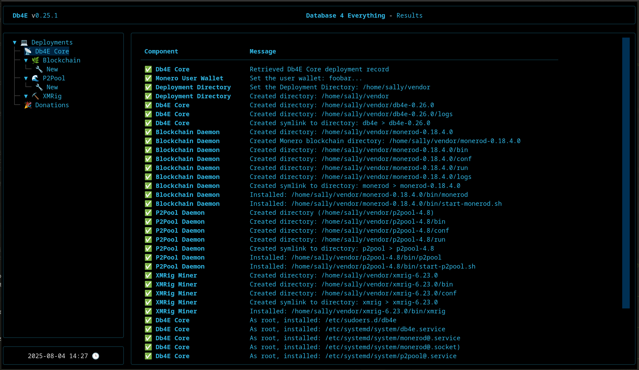Screenshot of Db4E installer